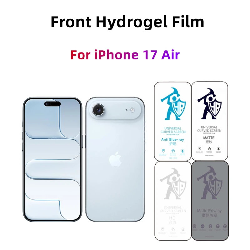 

2pcs Matte Hydrogel Film For Apple iPhone 17 Air HD Screen Protector For iPhone 17 Air Eye Care Anti Spy Matte Front Protective