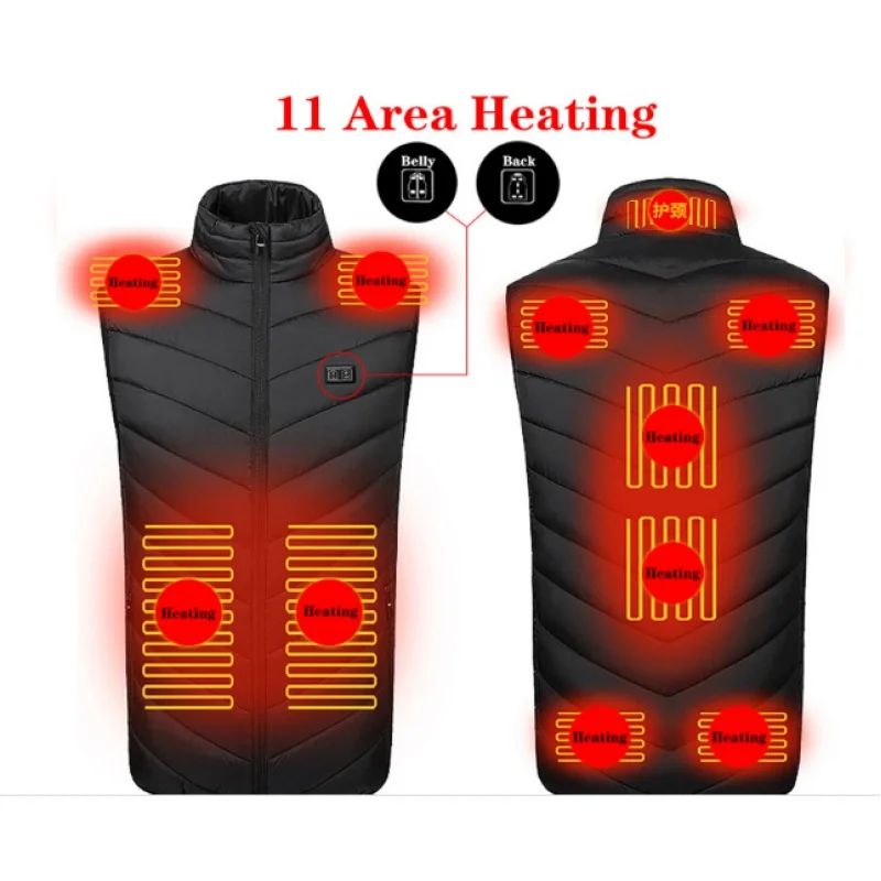 Custom logo sleeveless winter USB charging heating vest jacket for men and women