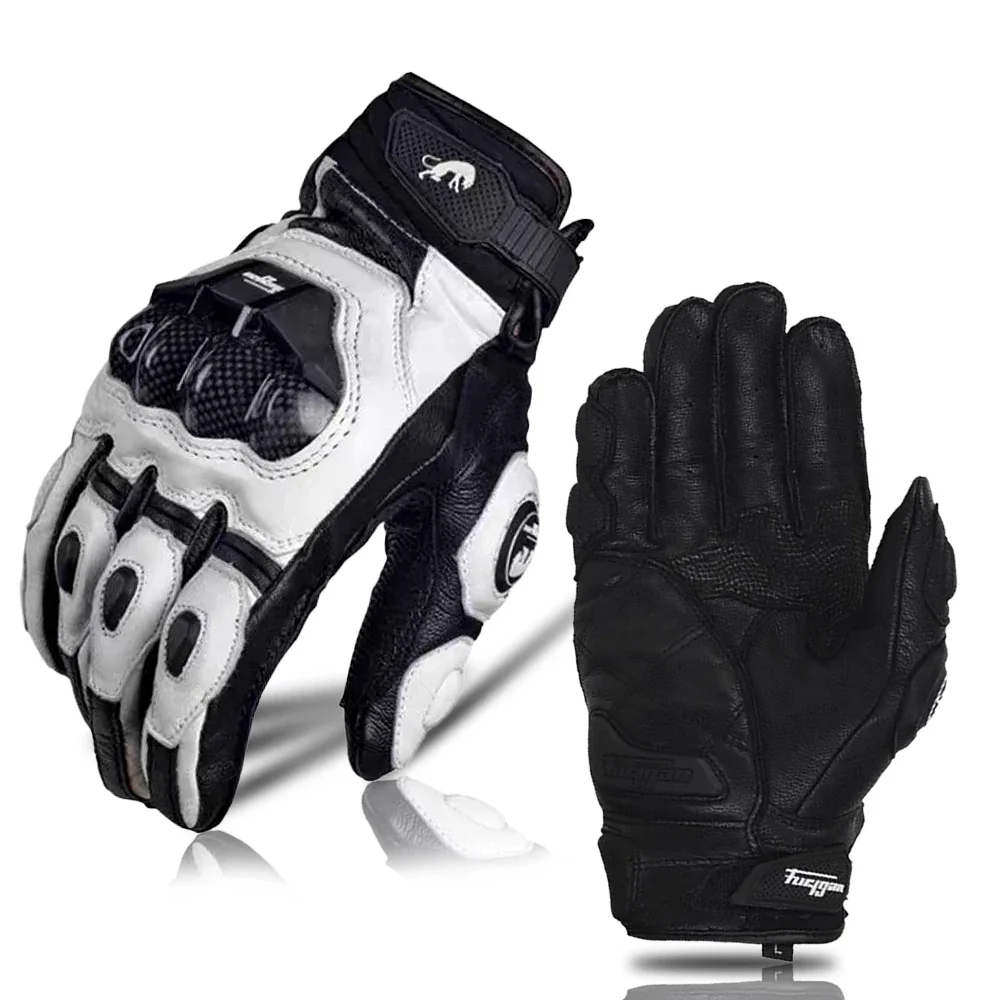 Motorcycle Gloves Breathable Touchscreen Men's Gloves Full Finger Genuine Leather Four Seaso Racing Glove Motorbike Race Knight