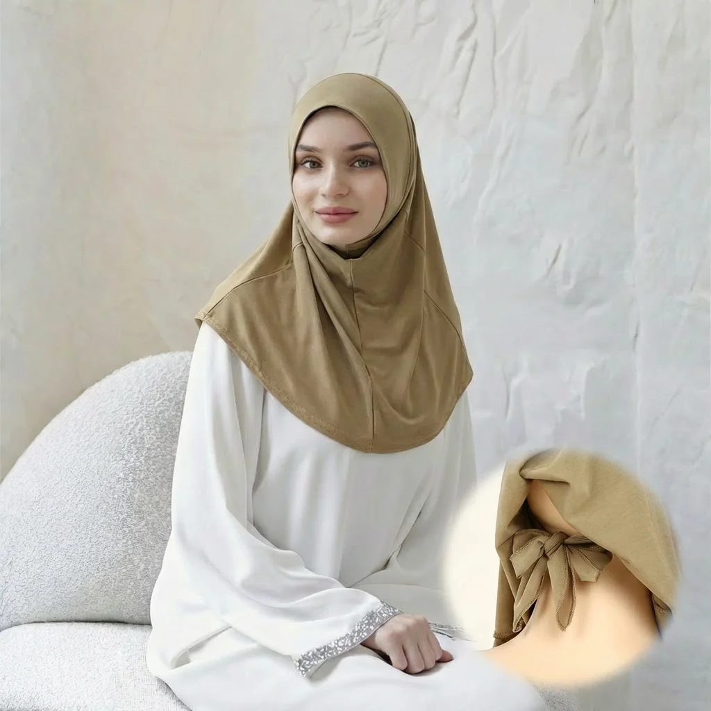 

Women Instant Ready to Wear Hijab Muslim Underscarf Cap Strap Headscarf Long Shawl Wrap Neck Head Bonnet Hat Malaysia Headwraps