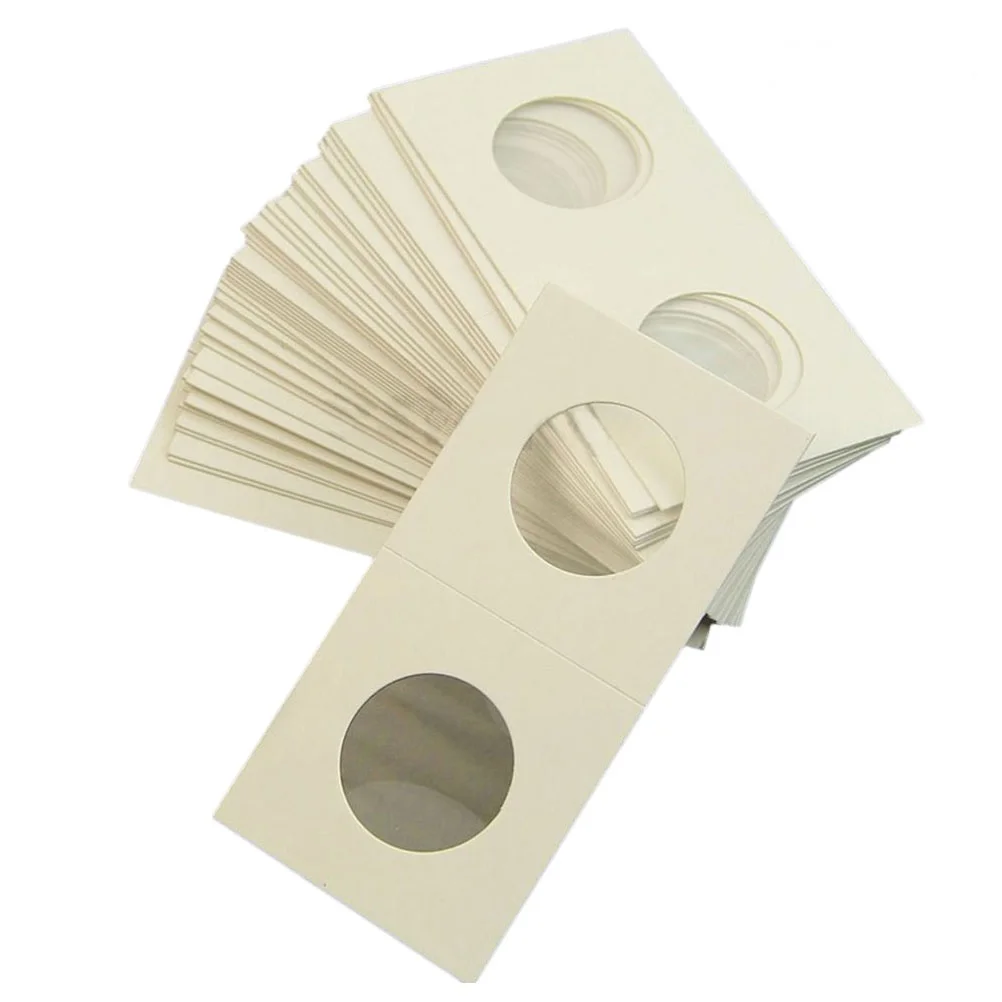 300Pcs Coin Paper Clip Holder Storage Case for Copper Silver Commemorative Coins Flip Protection Supplies