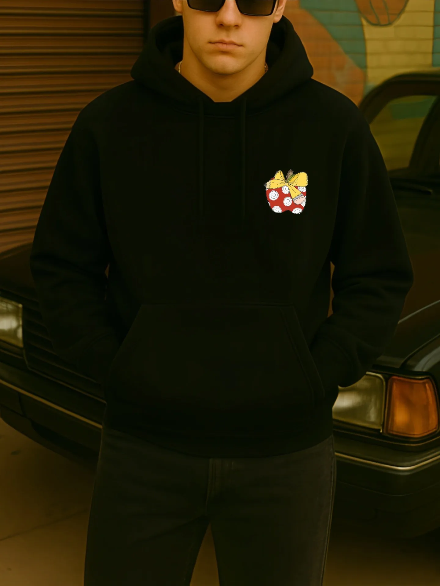 هوديي جرافيك للرجال، طباعة حروف اقتباس يسوع، نمط كاجوال، مبطن بالصوف، للرجال، للارتداء اليومي