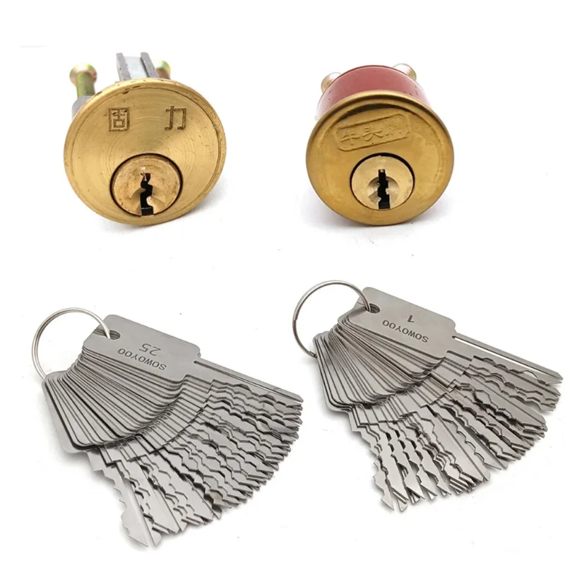 48 In 1 Locksmith Tools Lock Keys Set for Bull Head Lock for S Groove Lock For One Word Locks for SOWOYOO