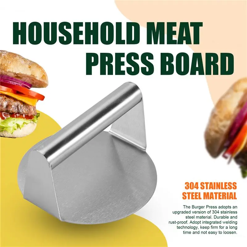 A96K-Stainless Steel Burger Press, 5.5 Inches, Round Burger Smasher, Non-Adhesive Bacon And Grill Press For Steaks, Panini view 4