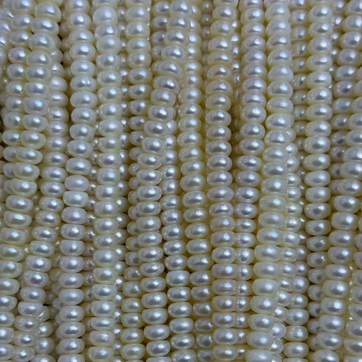 100% Natural Freshwater round Pearl Beads 6-7mm Four-Sided Semi-Finished DIY Jewelry Making Supplies for Necklaces Bracelets