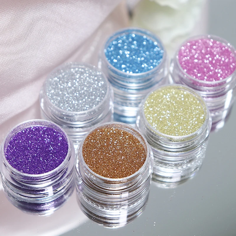 6pcs/set Holographic Glitter For Epoxy Resin Filling Rainbow Sequins Resin Pigment Powder Resin Filler Resina Epoxi Kit Completo