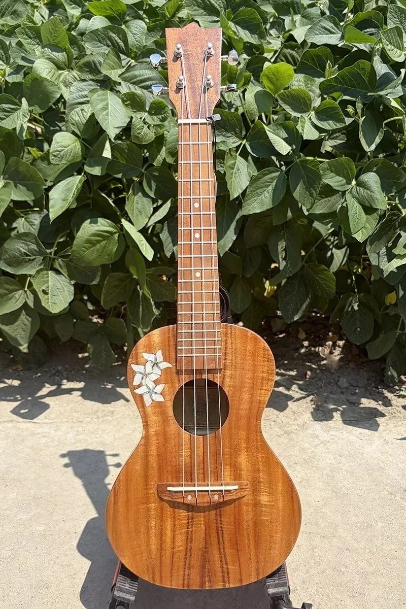 High Grade Custom Label 24 Inch All Solid Koa Concert Ukulele String Instruments for Sale Made in China