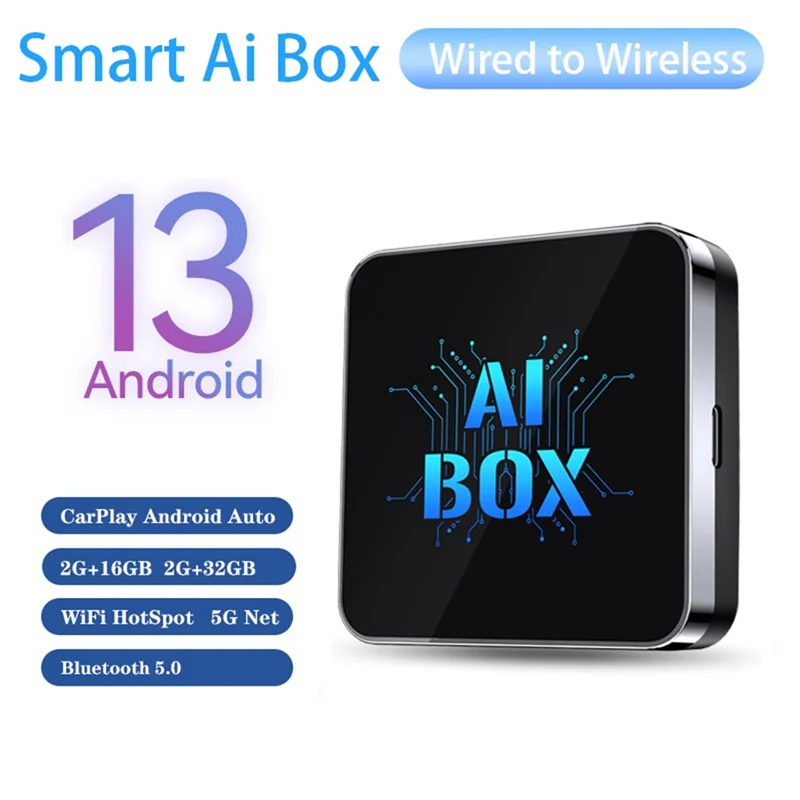 Carplay di classe AI Box Android 13 5Ghz Wifi Bluetooth Android Auto Adattatore Carplay wireless