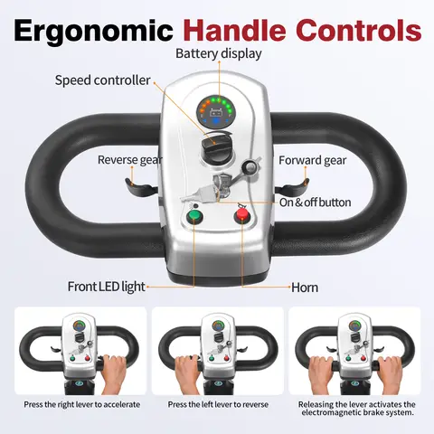 Patinete de movilidad eléctrico compacto y resistente de 20AH y 4 ruedas para viajes, adultos y ancianos, dispositivo para silla de ruedas con alimentación (rojo y gris)