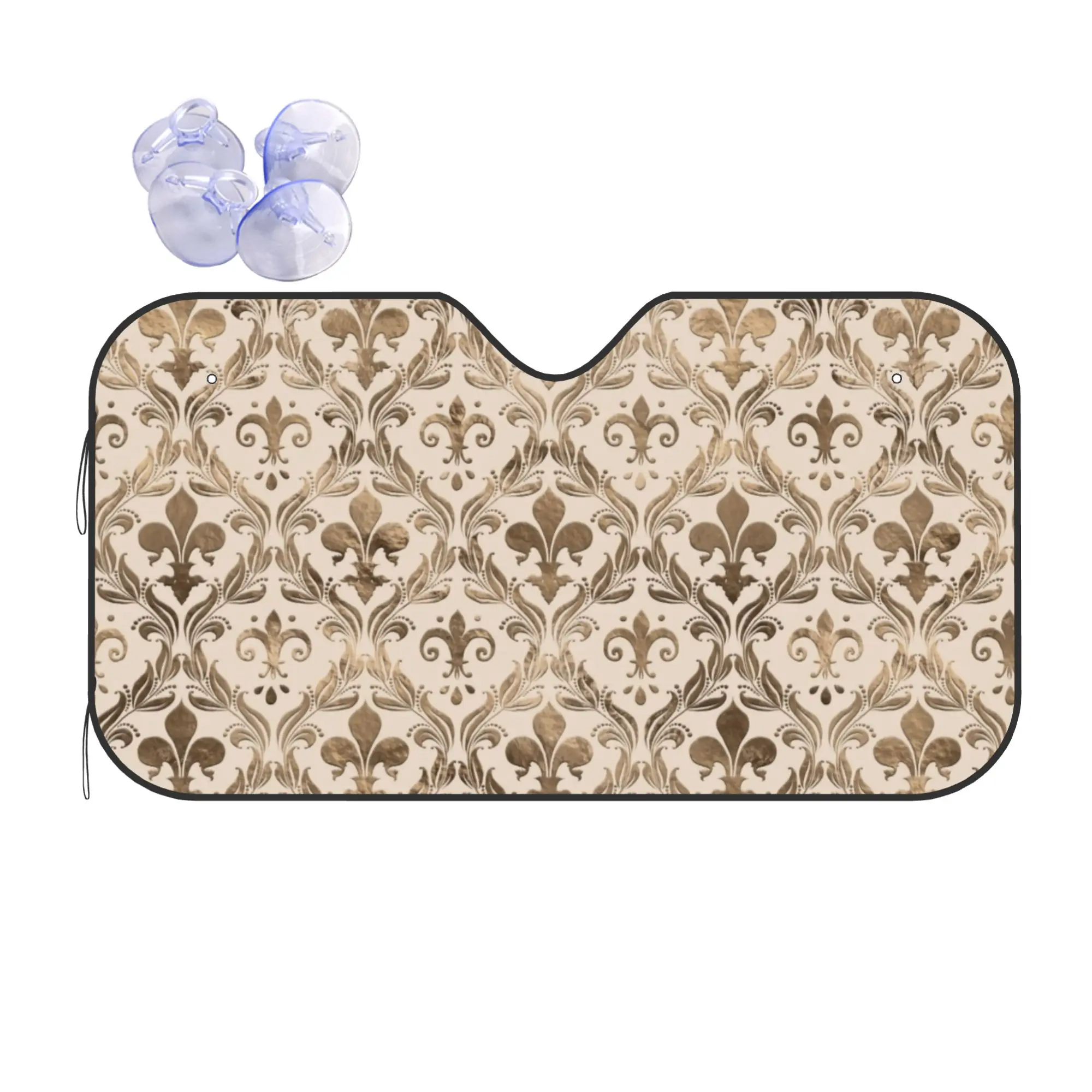 Car Front Windshield Sun Visor Heat Insulation Cover Fleur De Lis Lily Flower Car Sun Shade  Covers Car Solar Protection