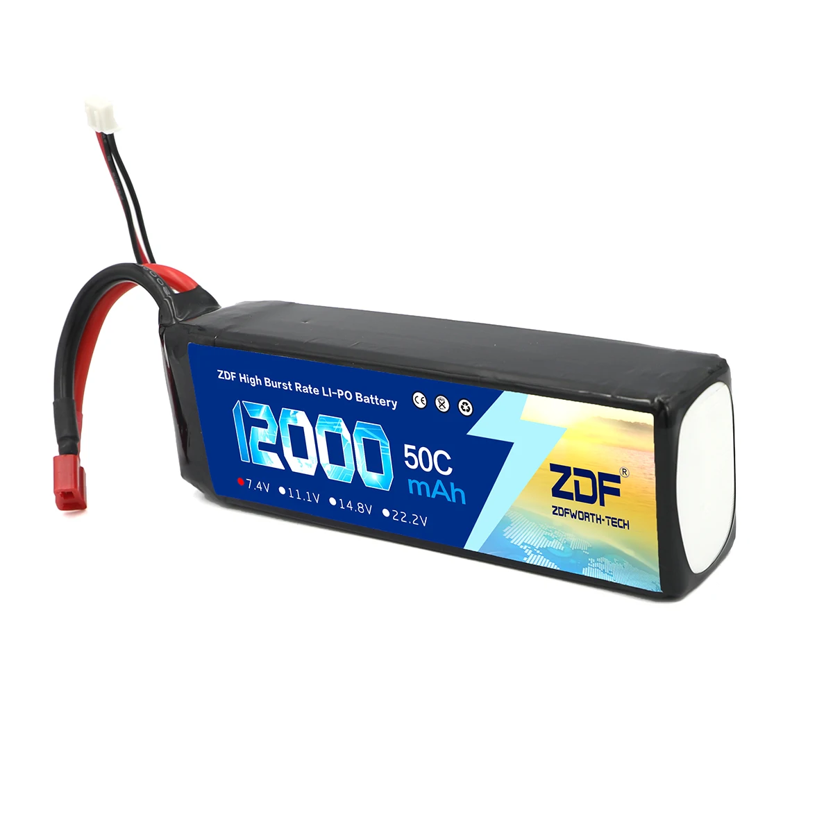 ZDF 7.4V Lipo 12000 mAh 50C 2S Lipo batterie pour RC voiture camion Buggy FPV Drone hélicoptère avion RC pièces