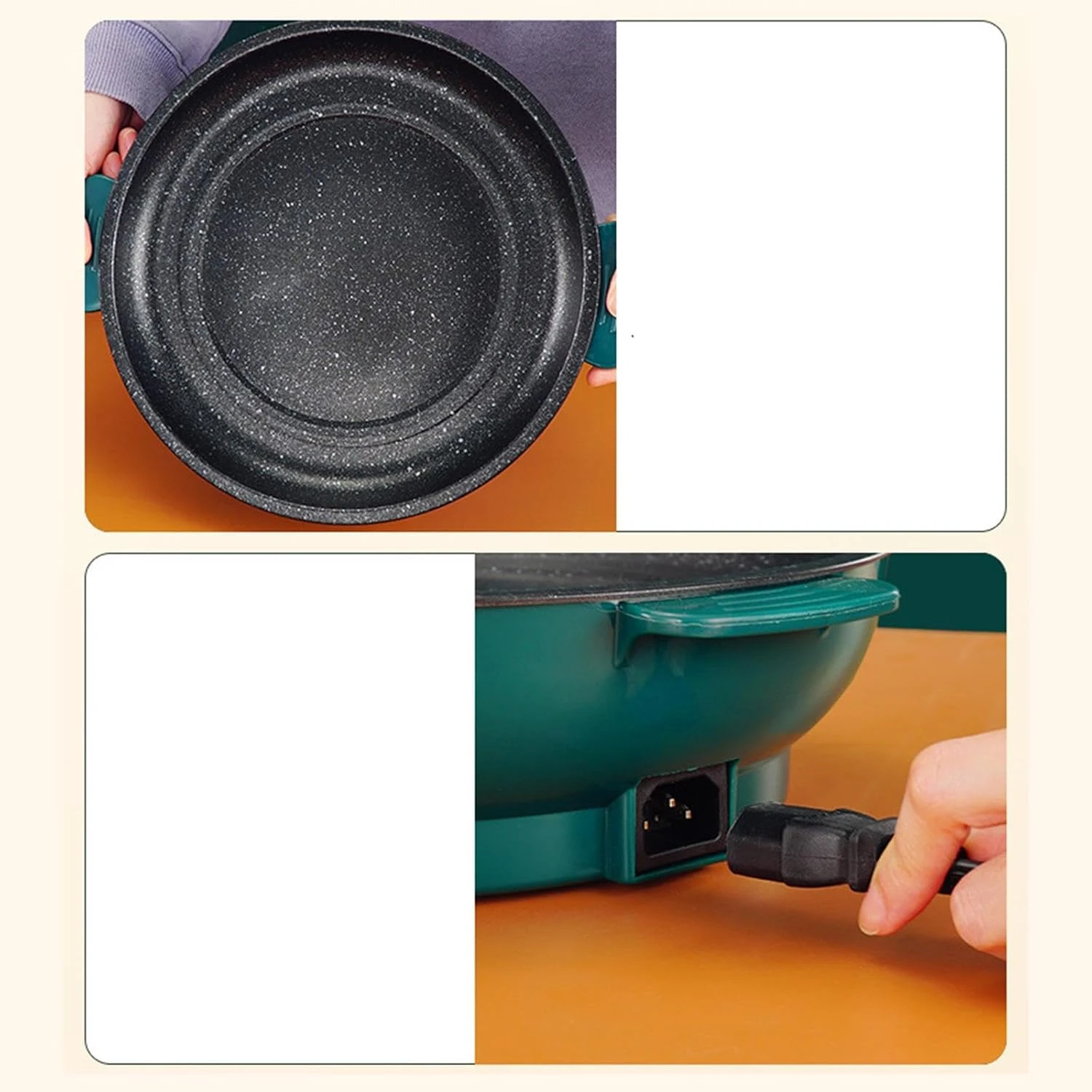 

Portable Multifunctional Indoor Grill Griddle - 110V BBQ Skillet for Indoor Frying