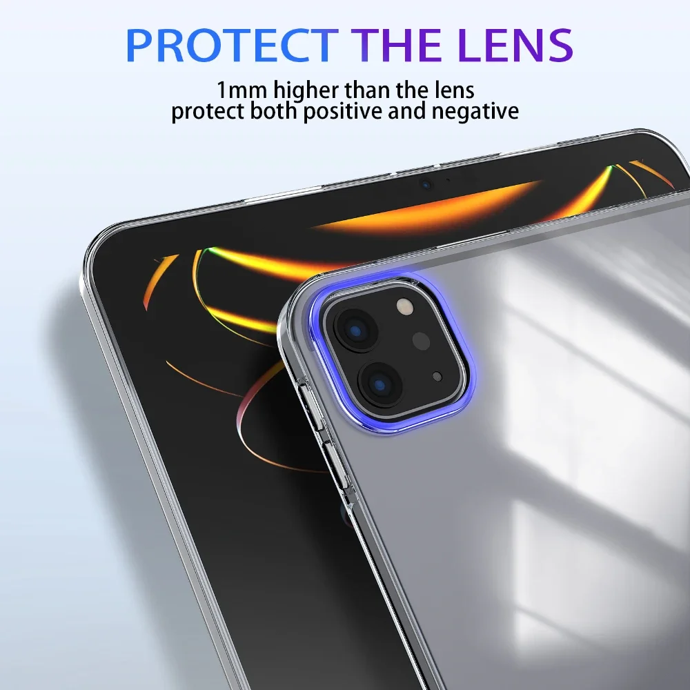 Transparent Case for iPad Pro 11 2024 Air 6 Air 5 4 10.9 inch 10th gen 10.2 7 8 9th Pro 10.5 Air 3 Shockproof Case Back Cover