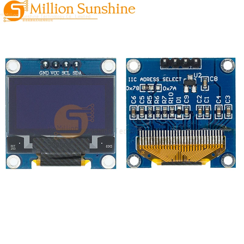 Original 0.96" OLED SPI/IIC I2C  White/blue/yellow Blue 0.96 Inch OLED Module 128X64 OLED LCD LED Display Module for ARDUINO