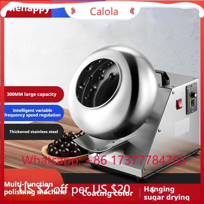 

500W Commercial Chocolate Sugar Coating Machine, Roller Type Fast Coating Equipment for Chocolate Beans and Candy