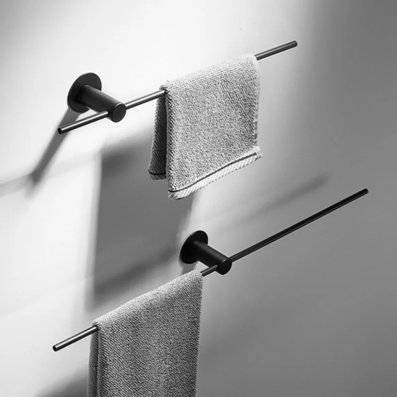 Stainless Steel Towel Bars Bathroom Wall Towels Rack No Drill Towel Drying Storage Shelf Multifunctional Towels Organizer Racks