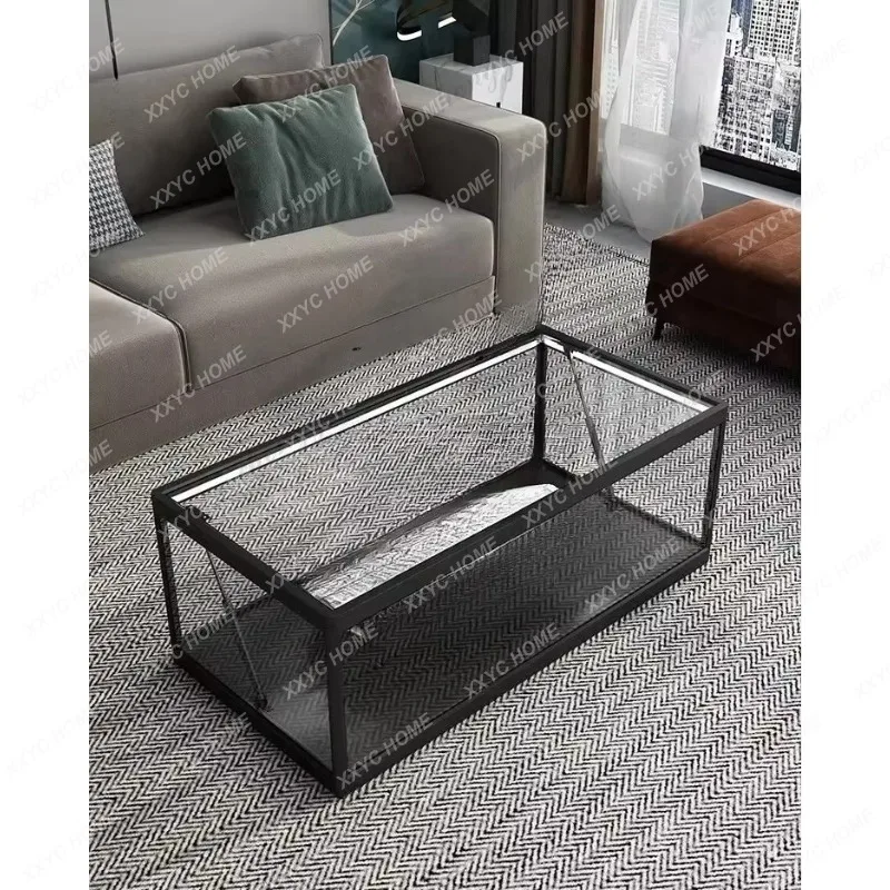 XXSimple and Modern Coffee Table Tempered Glass Millennium Falcon Storage Display Cabinet Hydraulic Rounded Corner Climbing Pe