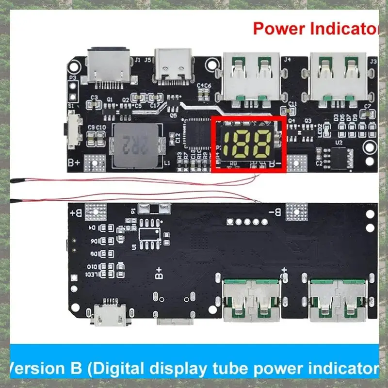 Promotion QC4.0 QC3.0 LED Dual USB 5V 4.5A 22.5W Micro/Type-C USB Mobile Power Bank 18650 Charging Module Temperature Protection