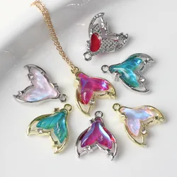 10Pcs Fashion Blue Whale Fish Tail Shape Pendant For DIY Bracelet Necklaces Jewelry Earring Making Accessories Handmade Craft