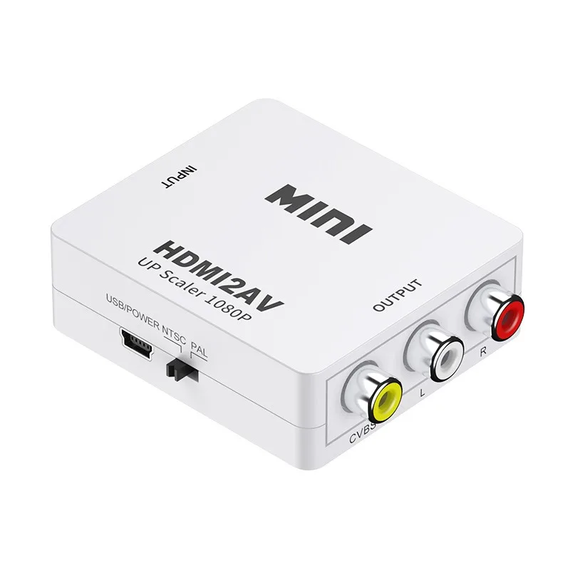 For HDMI to AV small white box series converter, suitable for HDMI standard video transfer