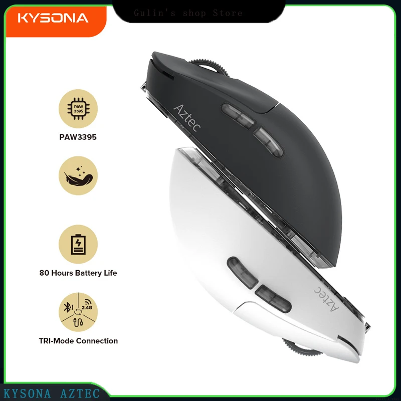 

Kysona Aztec Wireless Mouse Paw 3395 Gaming Optical Sensor Lightweight Tri-Mode Connection 1000hz Fps Gaming Esports Mouse Gift