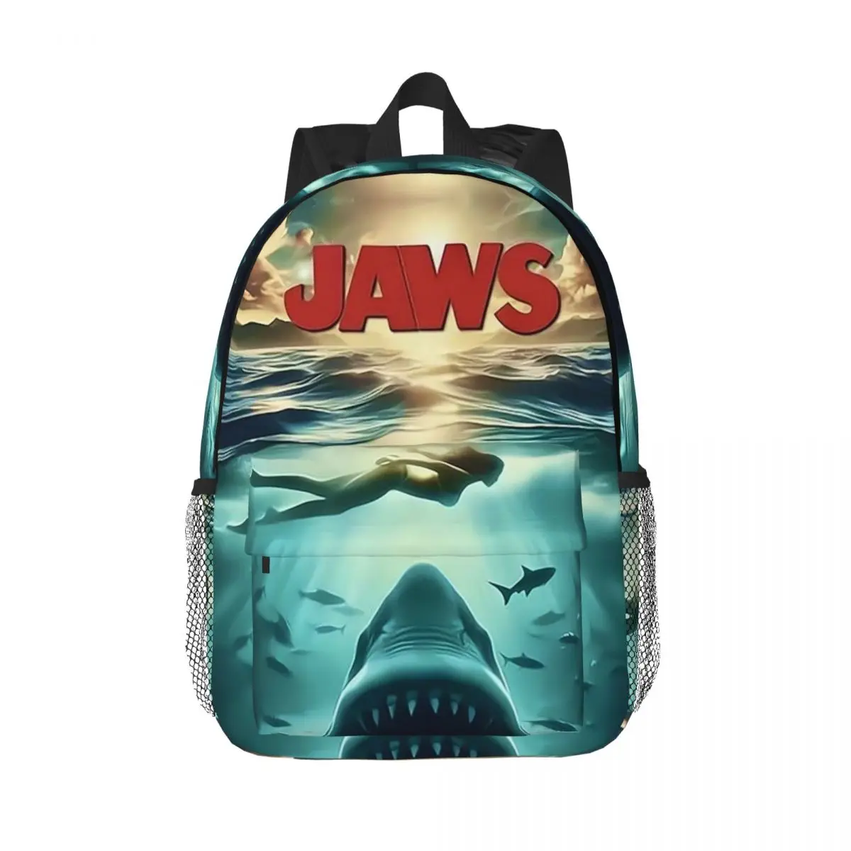 

Jaws Horror Movie Backpack Hot Sale Daypack Large Capacity Boys Girls BookBag Shoulder Bags for Men Women Kids School Bag