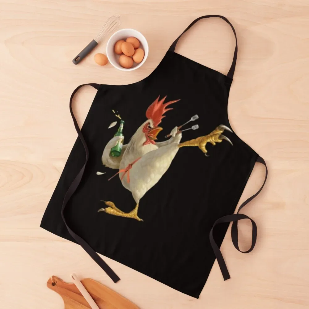 

kung fu chicken Apron Kitchen Special Accessories Women's Home Clothes Home And Kitchen Apron