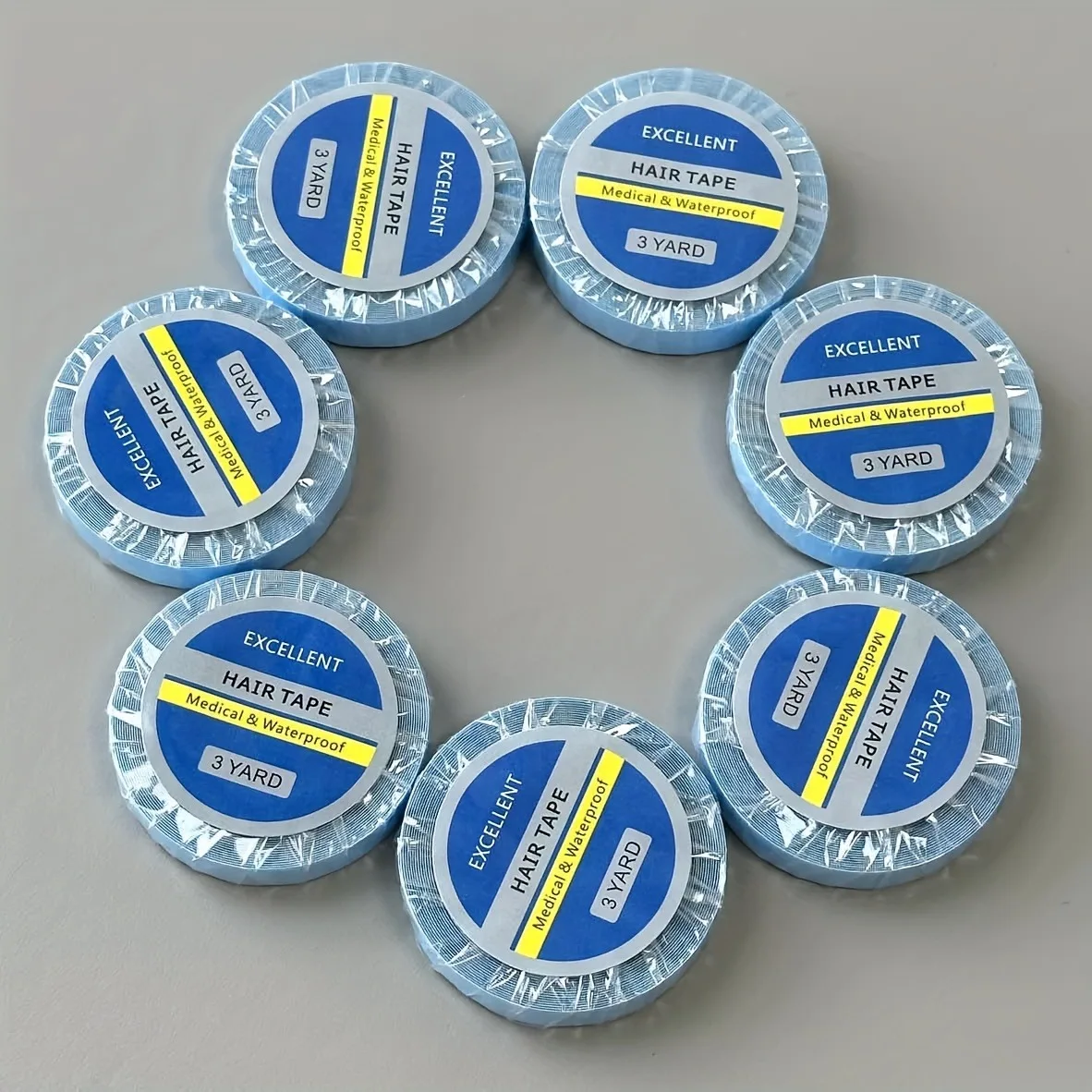 1/2/3/5/10 rolls of blue tape for hair extensions, double-sided tape for lace wigs, 0.8W/3 size