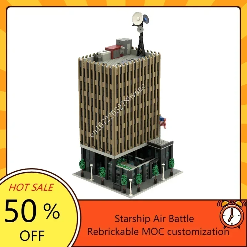 10096PCS Custom MOC Federal Building With Law Enfocement Street View DIY Education Assembly Puzzle adultren birthday Toys Gifts