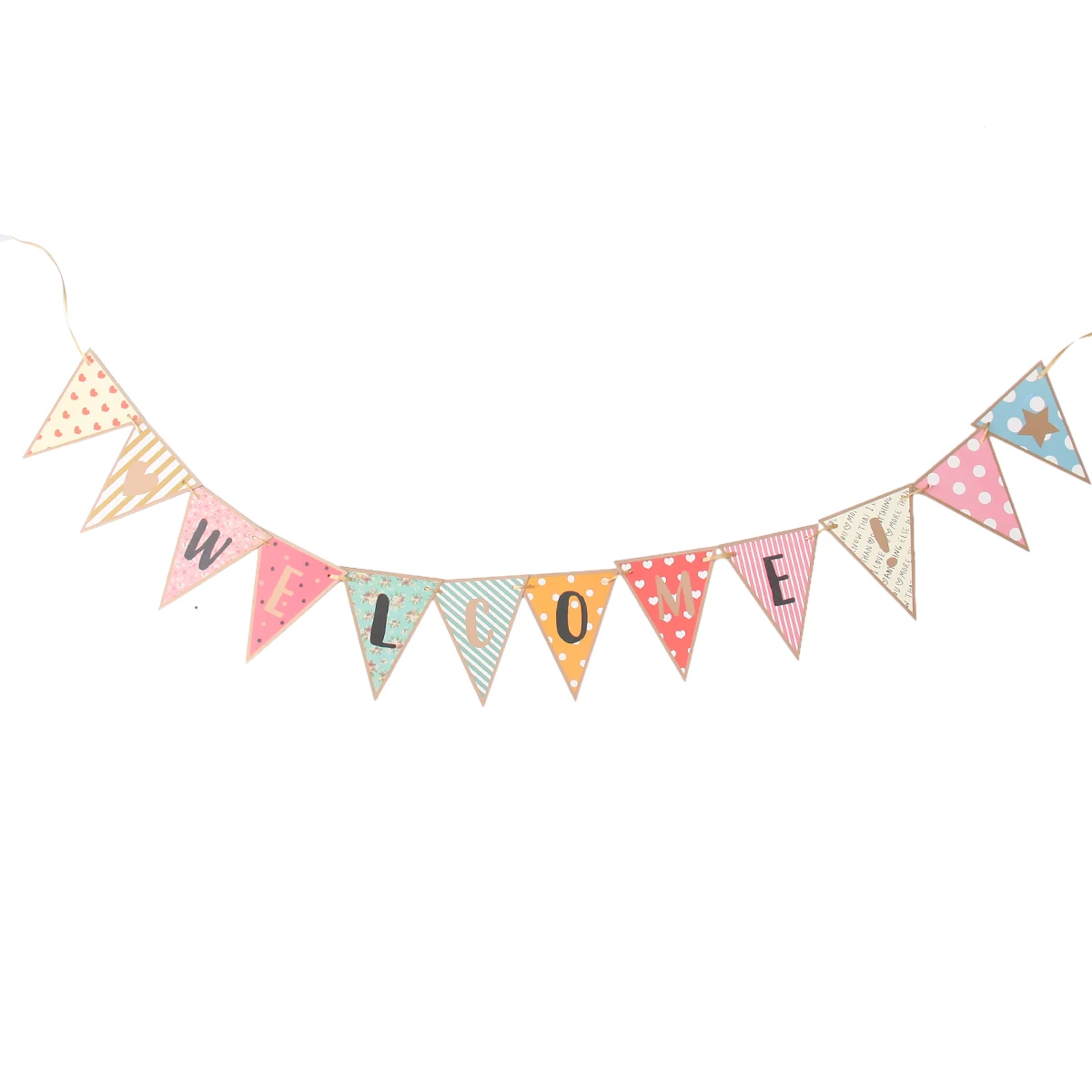

Birthday Decoration Bunting Colorful Letters Banner Party Props Paper Flags for Birthday Party Festival DIY Decor