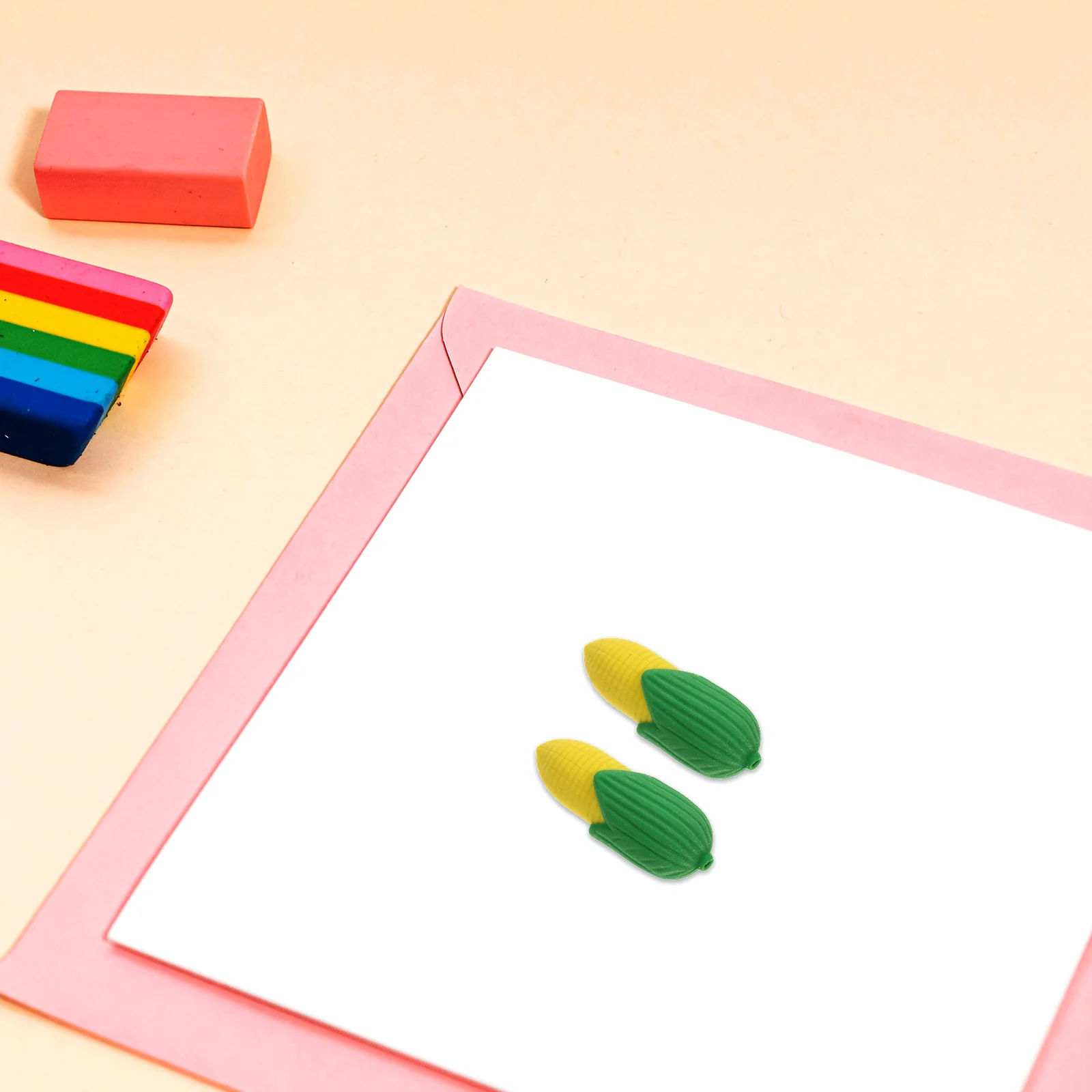 

100Pcs Cute Corn Erasers Mini Pencil Erasers Fun Portable Stationery for Classroom Student Supply Food Eraser