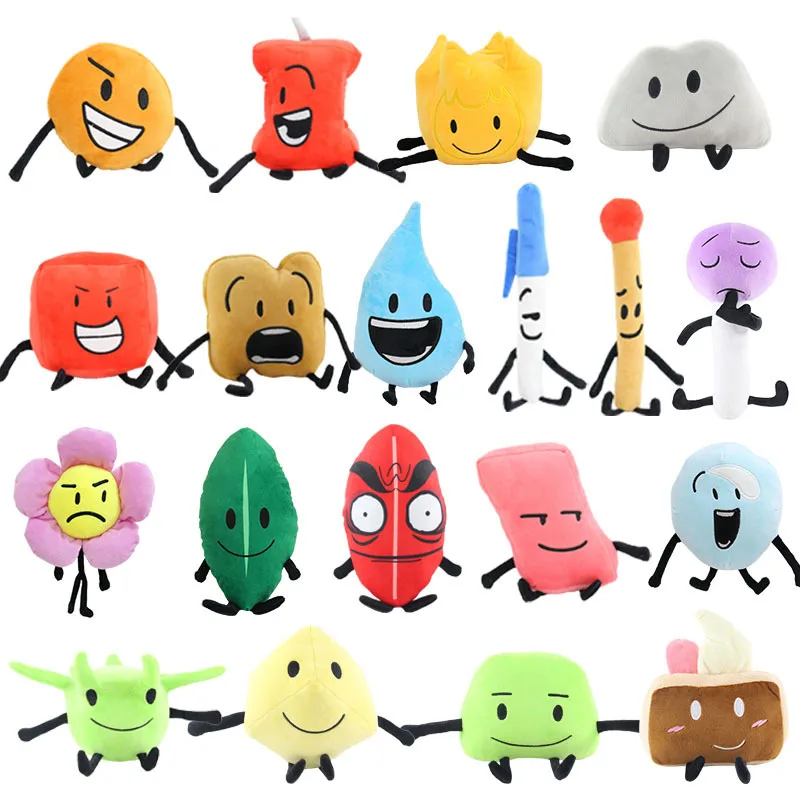 Bfdi Plushie Battle for Dream Island Plush Toy Stuffed Animal Cartoon Plant Soft Doll Leafy Firey Coiny Children Gifts