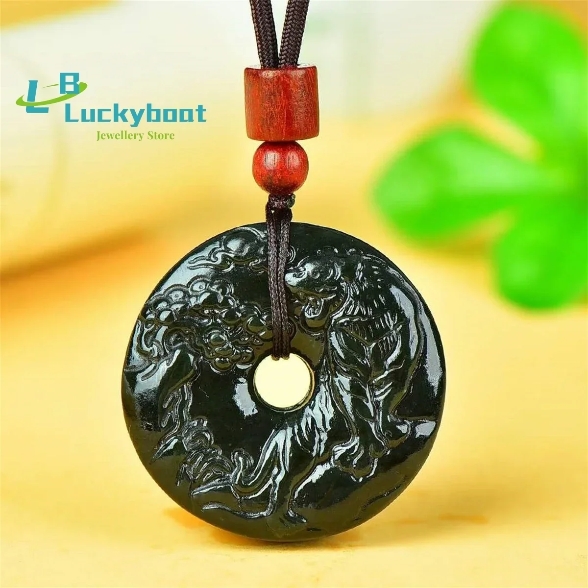 Natural Hotan Jade Zodiac Tiger Safety Clasp Pendant Simple Personality Exquisite Fashion Versatile Men and Women