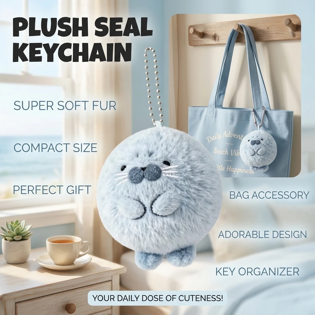 Super Cute Seal Grey Tuanzi No. 4 Plush Pendant Cartoon Doll Red Book Matching Cute Animal Soft Toy