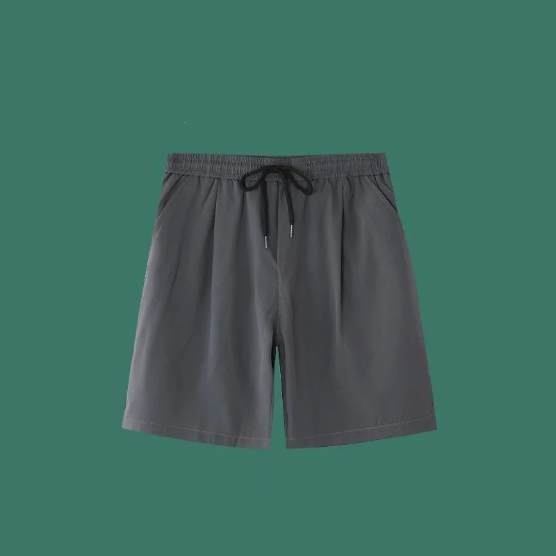 Thin Summer Loose Fashion Street Casual Simplicity Cargo Shorts Handsome Elastic Waist Solid Color Pockets Sports Men\'s Clothing