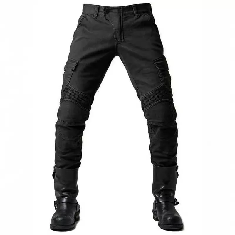 Men Denim Cargo Skinny Solid Pockets Pencil Pants Washed Ankle Length Jeans Vintage Moto Biker 2024 Summer Slim Fit Sheath