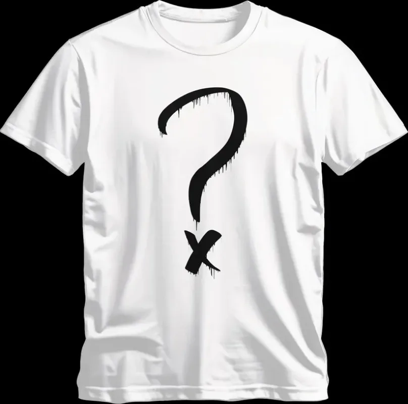 Summer Hot Selling Fun Creative Street Question Mark Pattern Cotton Short Sleeved T-shirt, Adult Children Fashionable Sportswear