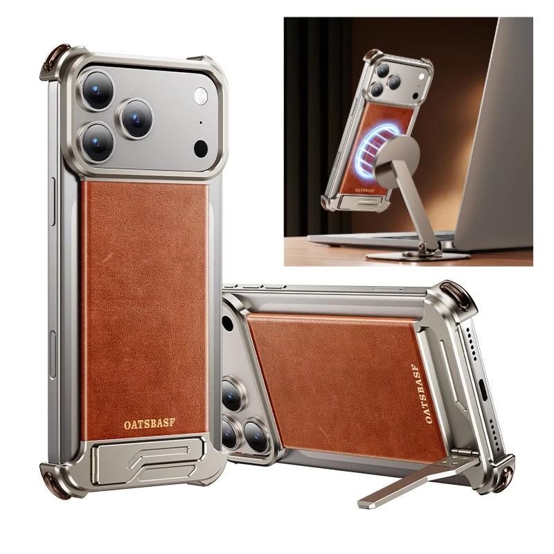 Oatsbasf جلد آيفون 17 برو/برو ماكس/17 جراب هاتف هوائي مع مسنده فرملس المغناطيسي للصدمات واقية