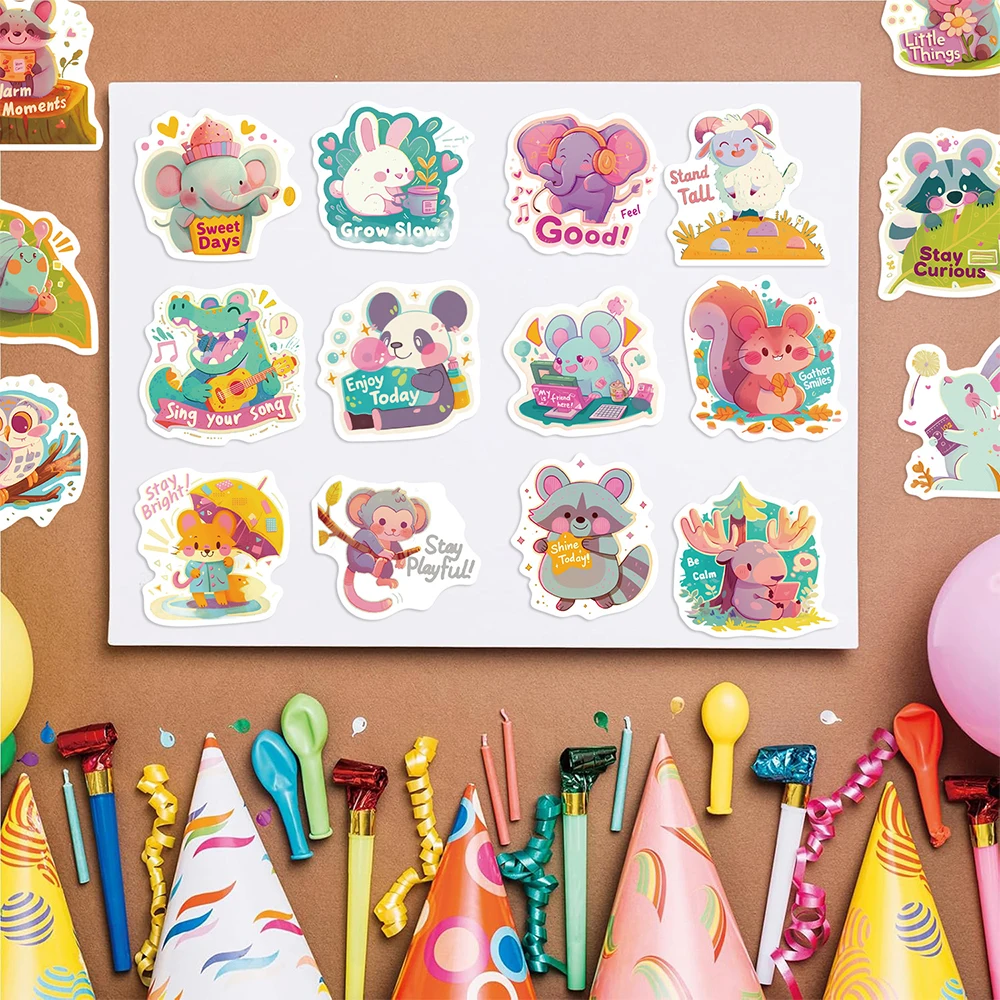 10/30/50pcs Kawaii Dessin Animé Dopamine Animaux Autocollants Mignon Esthétique Autocollants Enfant Jouet BRICOLAGE Papeterie Bagages Téléphone Graffiti Autocollant