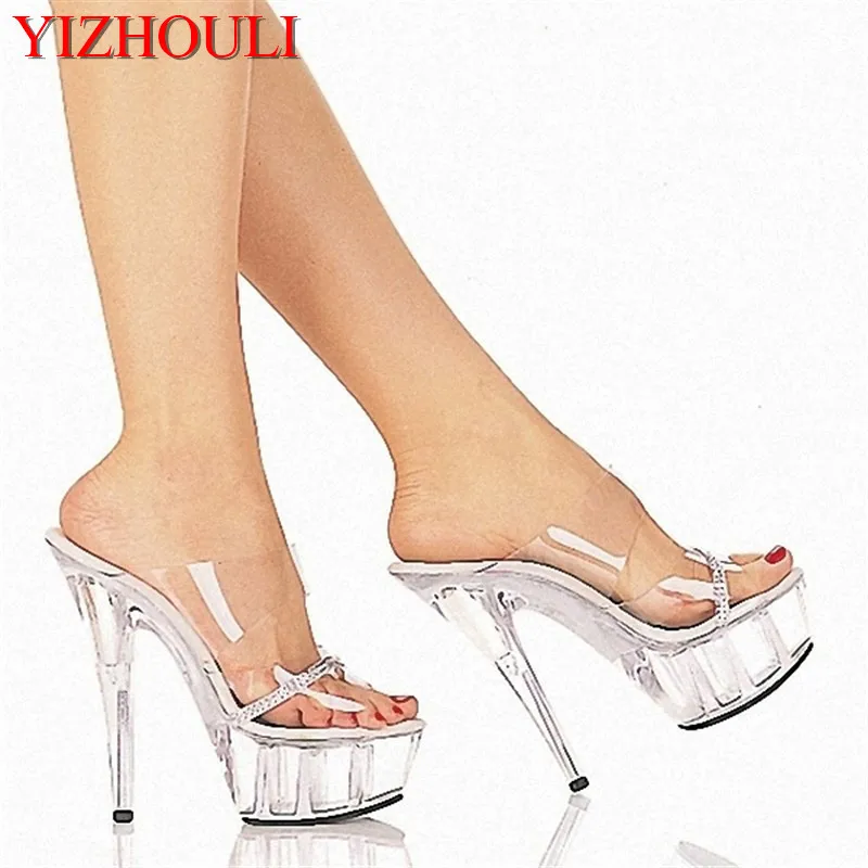 

New sexy Women Sandals Rhinestone bow Decorated Ladies Sandal Women Fashion Shoes 15cm dance shoes