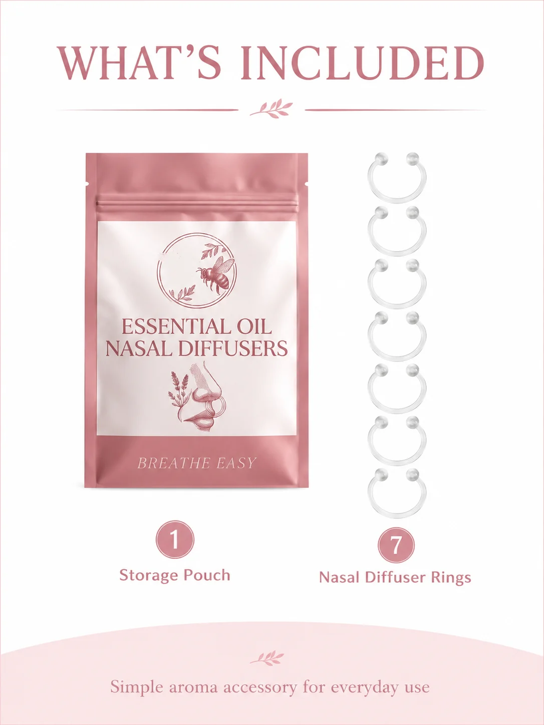7Pcs Essential Oil Nasal Diffuser Rings