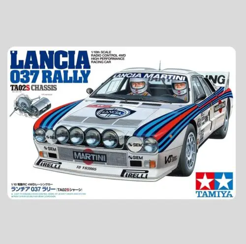 Metallposter Vintage RC-Auto Blechschild Plakette Tamiya Lancia Rally Ta02s - Aluminium
