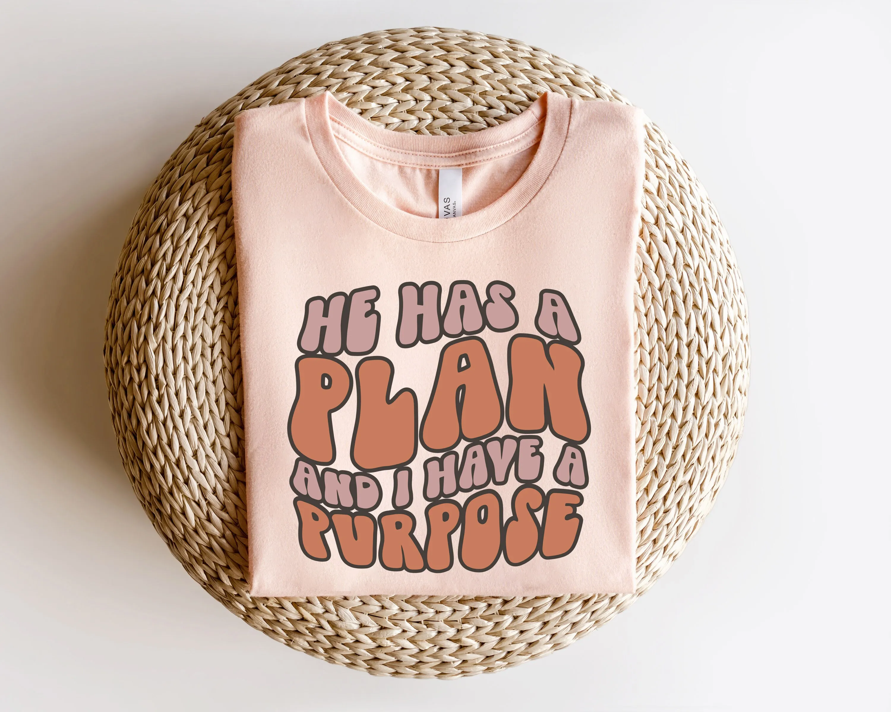 He Has A Plan and I Have Purpose Shirt Retro Inspirational Motivational T Positive Vibes