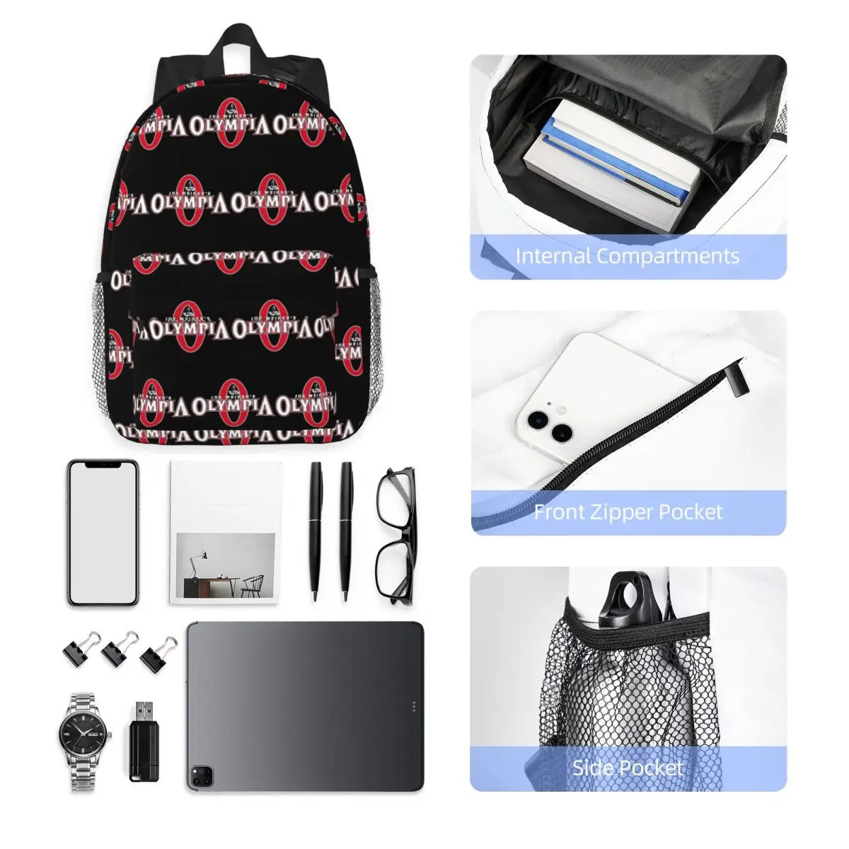 Future Mr OLYMPIA Motivations Backpack Hot Sale Daypack Large Capacity Boys Girls BookBag Shoulder Bags for Men Women School Bag