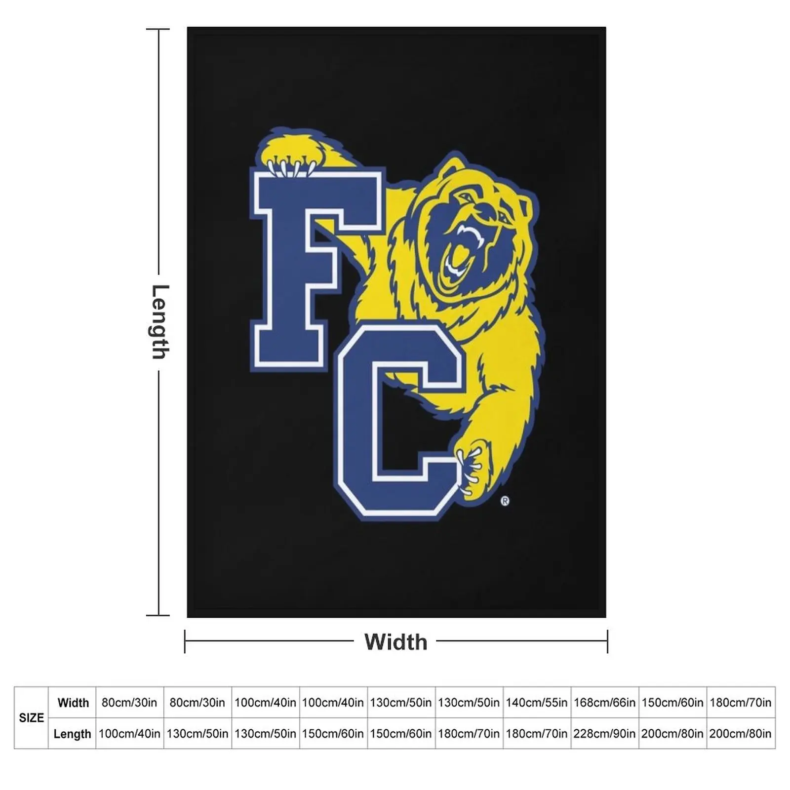 Franklin College grizzlies Throw Blanket couch cozy soft plush fuzzy picnic outdoor blanket