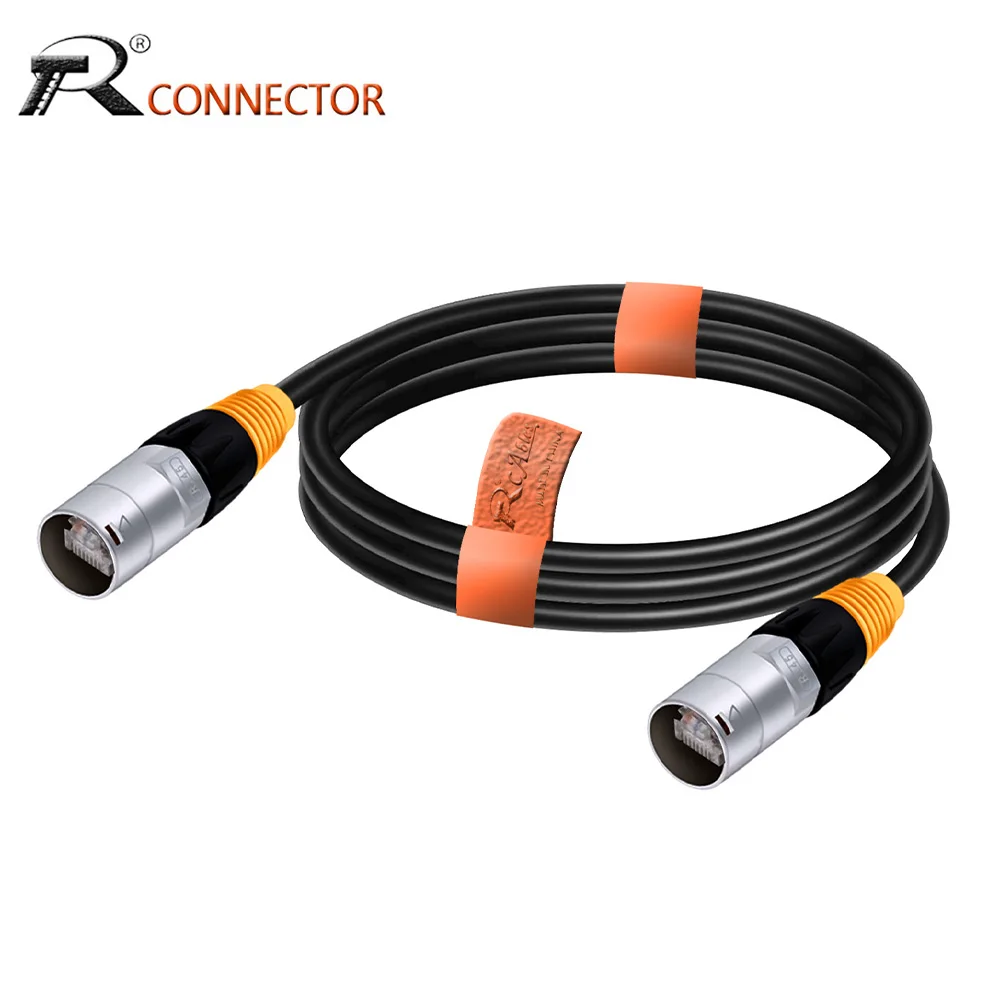 1pc UTP RJ45 IP65 Network Adapter CAT5/6 Extension Cable LAN Patch Cord for LED Home Industrial Equipment Entertainment Stage