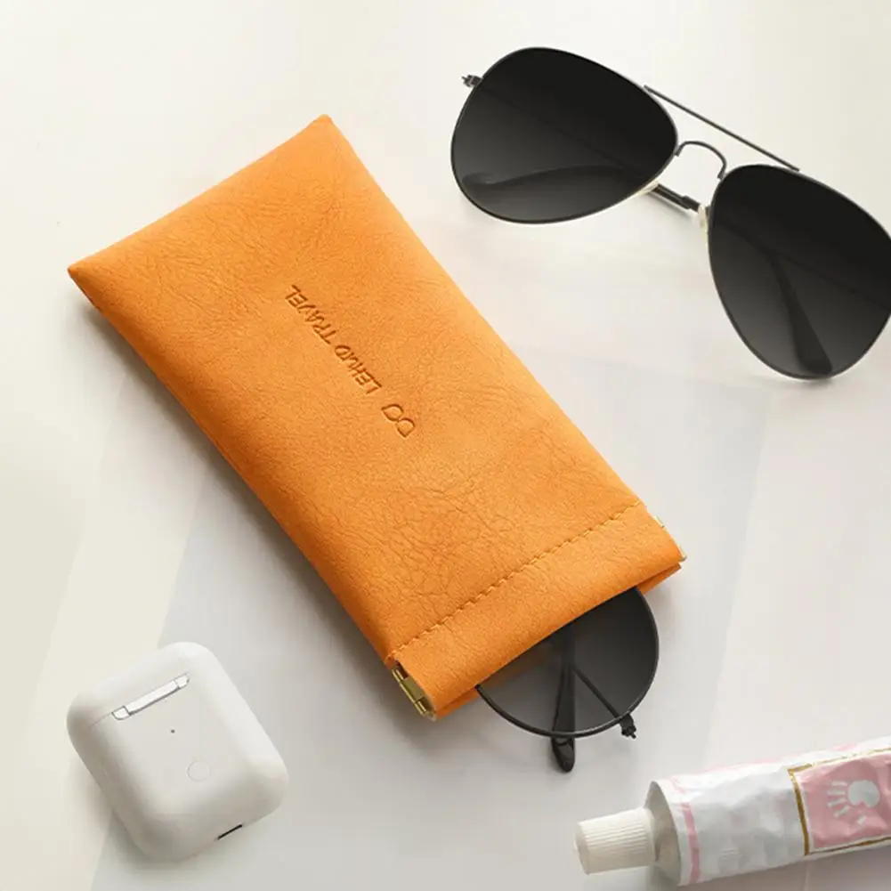 Practical Sunglasses Storage Bag  Automatic Closing 4 Colors Sun Glasses Pouch  Fashion Soft Glasses Bag