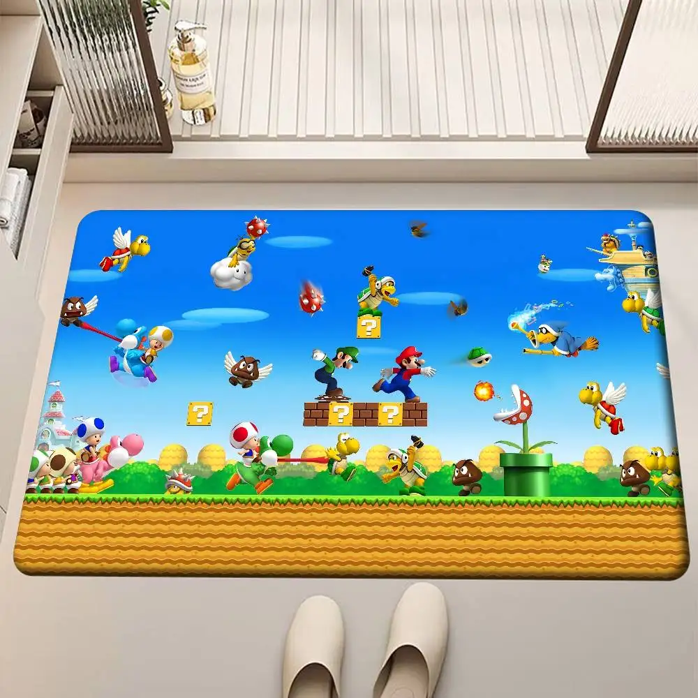 S-Super M-Mario Floor Mat Retro Multiple Choice Living Room Kitchen Rug Non-Slip Modern Home Decor