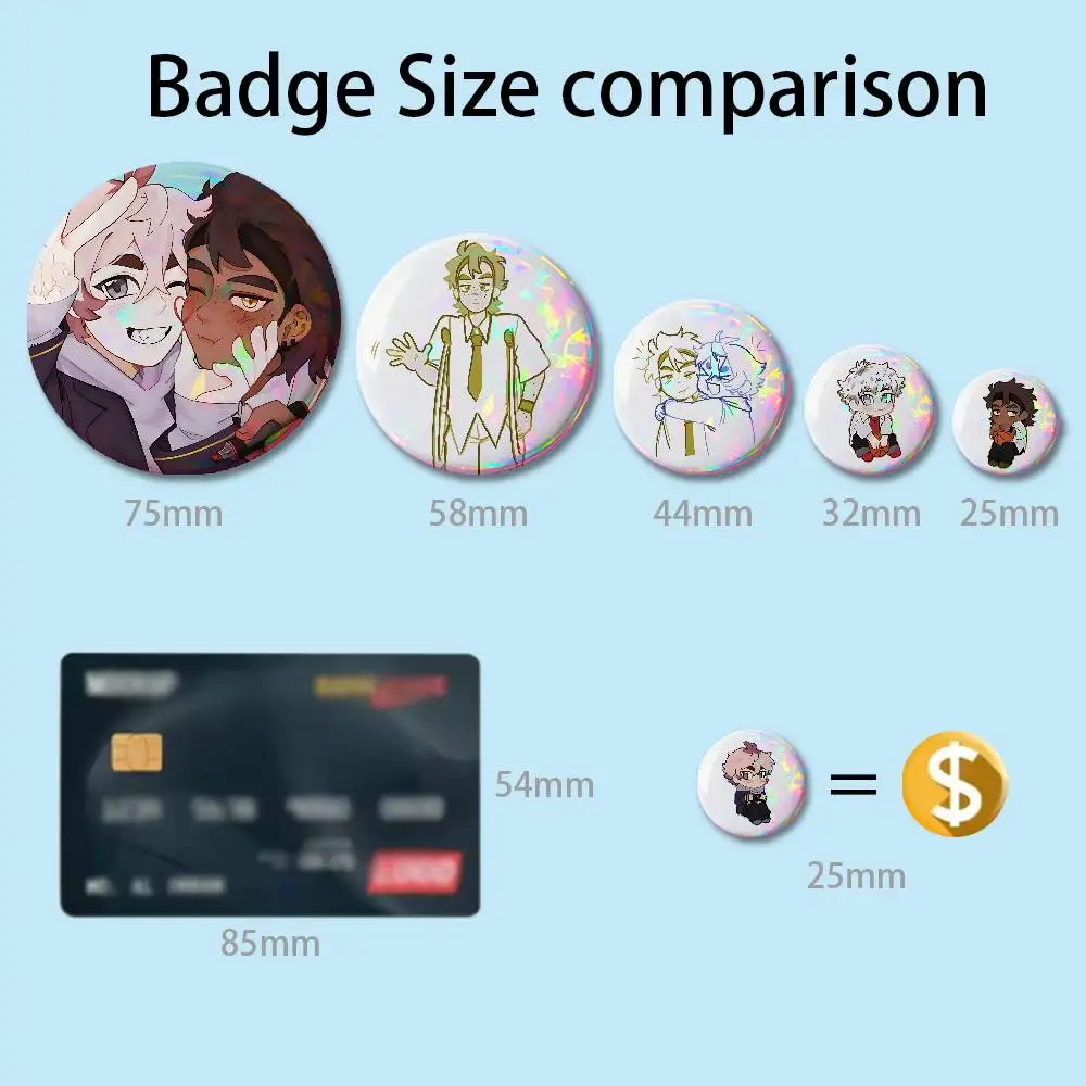 R-Rebound of the Heart Kai Chips Insignia Badge Case For Decoration 44mm 32mm 58mm Round Tinplate Pin Brooch Gift