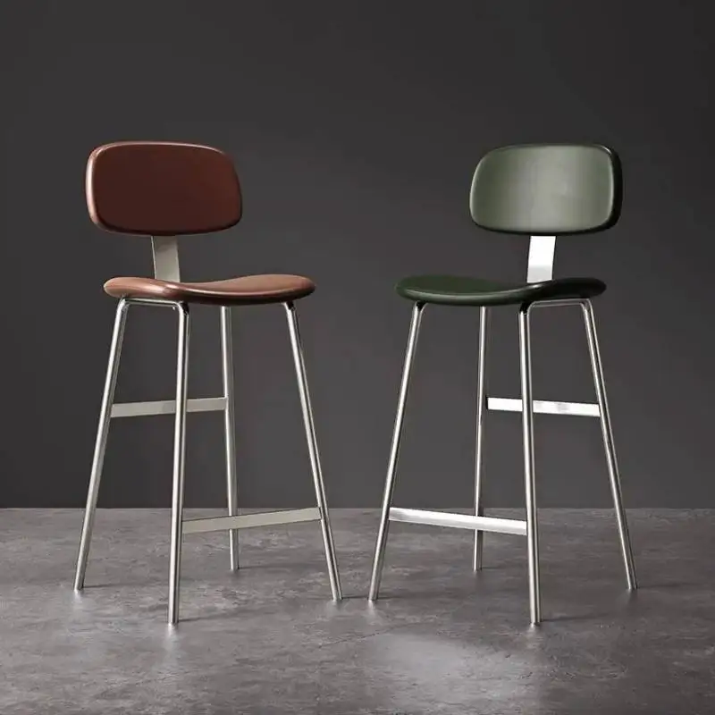 

Commercial Luxury Bar Stools Brown Classic Island Design High Bar Stools Modern Nordic Restaurant Banqueta High End Furniture
